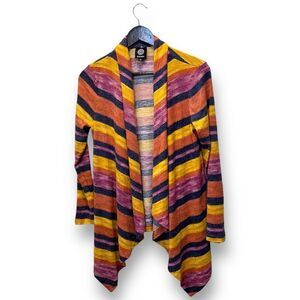 NWOT Bobeau Women's Striped Waterfall Cardigan Sweater Size S Multicolor